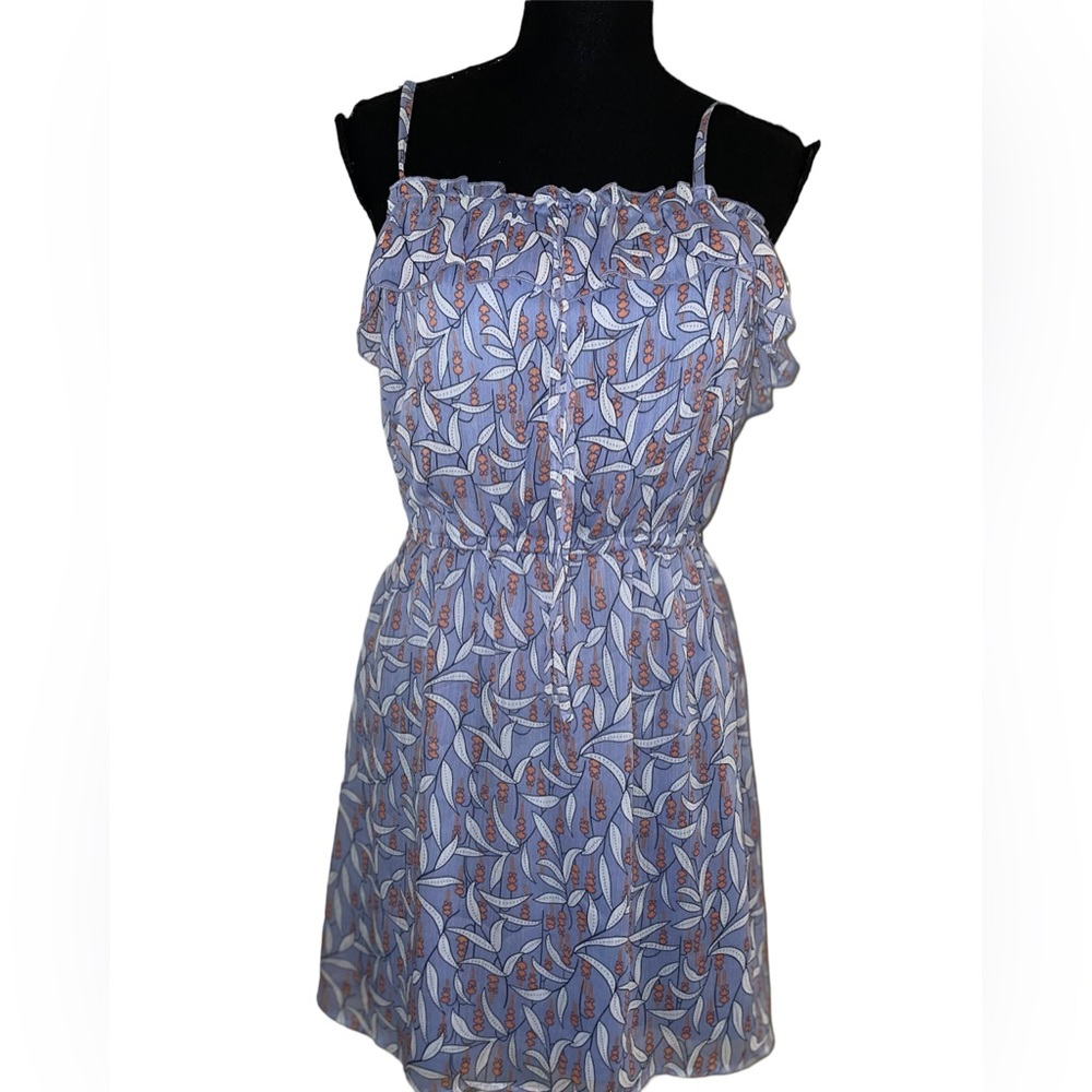 Mossimo Periwinkle Leafy Pattern Mini Dress (S) NWT! [Polyester]